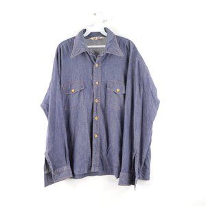 Vintage Double Pocket Chambray Long Sleeve Shirt